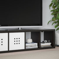 KALLAX / LACK - Storage combination with shelf, black-brown, 189x39x147 cm - best price from Maltashopper.com 89398718