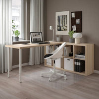 KALLAX / LAGKAPTEN - Desk combination, white/white stained oak effect, 77x179x147 cm - best price from Maltashopper.com 49481682