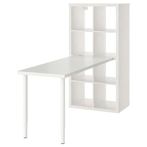 KALLAX / LAGKAPTEN - Desk combination, white, 77x159x147 cm