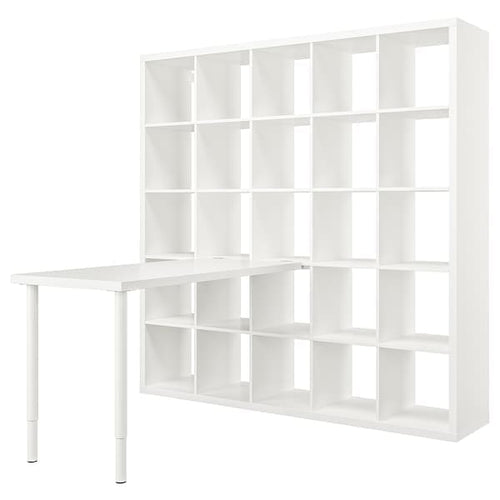 KALLAX / LAGKAPTEN - Desk combination, white, 182x159x182 cm
