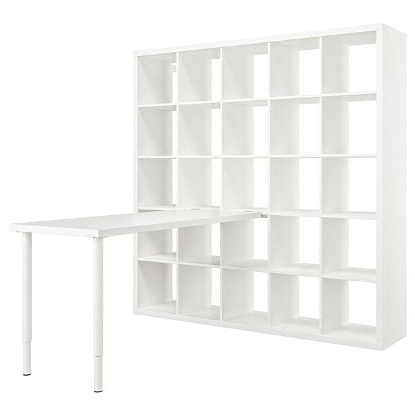 Ikea KALLAX / LAGKAPTEN - Desk combination, white, 182x179x182 cm