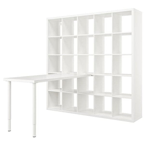 KALLAX / LAGKAPTEN - Desk combination, white, 182x179x182 cm