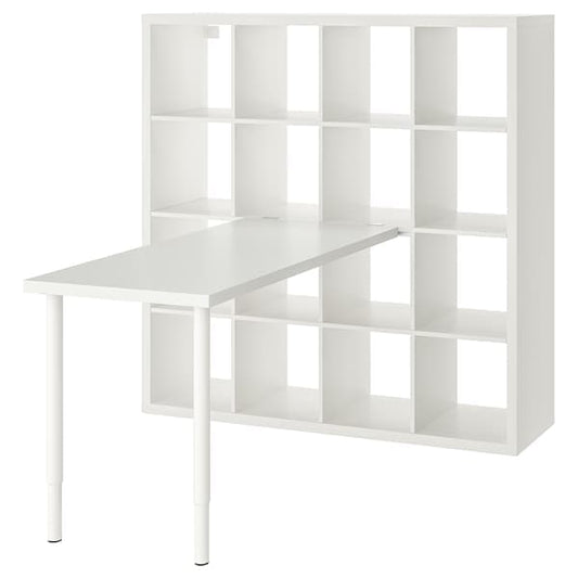 Ikea KALLAX / LAGKAPTEN - Desk combination, white, 147x159x147 cm