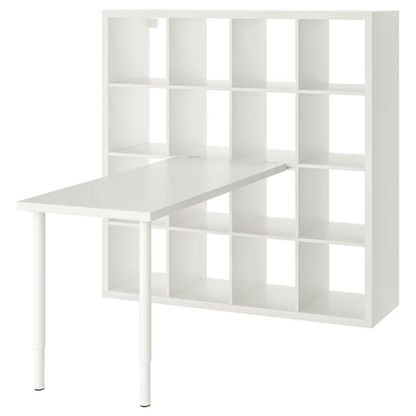 KALLAX / LAGKAPTEN - Desk combination, white, 147x159x147 cm