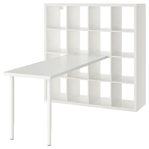 KALLAX / LAGKAPTEN - Desk combination, white, 147x179x147 cm