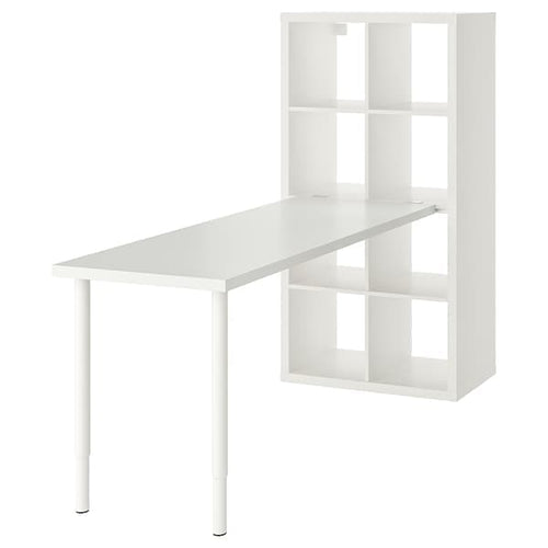 KALLAX / LAGKAPTEN - Desk combination, white, 77x179x147 cm