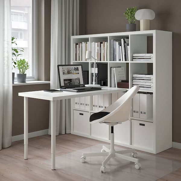 KALLAX / LAGKAPTEN - Desk combination, white, 147x159x147 cm - best price from Maltashopper.com 79481652