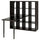 KALLAX / LAGKAPTEN Combination with desk, black/brown-black, 147x159x147 cm , 147x159x147 cm