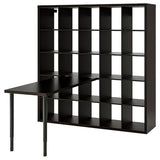 KALLAX / LAGKAPTEN desk combination, black/black-brown, 182x159x182 cm