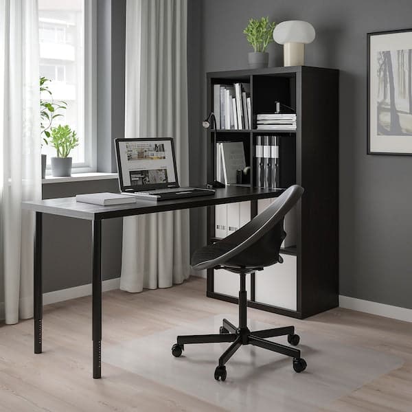 Ikea KALLAX / LAGKAPTEN Combination with desk, black/brown-black, 77x179x147 cm , 77x179x147 cm