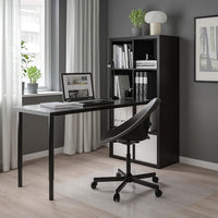 KALLAX / LAGKAPTEN Combination with desk, black/brown-black, 77x179x147 cm , 77x179x147 cm - best price from Maltashopper.com 29481683