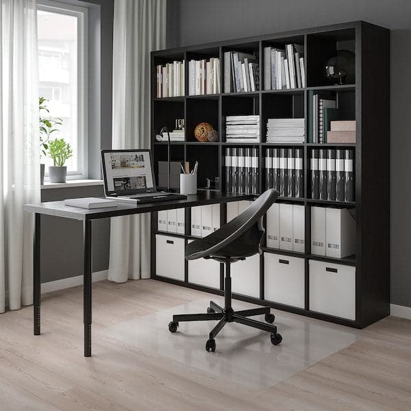 Ikea KALLAX / LAGKAPTEN Combination with desk, black/brown-black, 182x179x182 cm , 182x179x182 cm