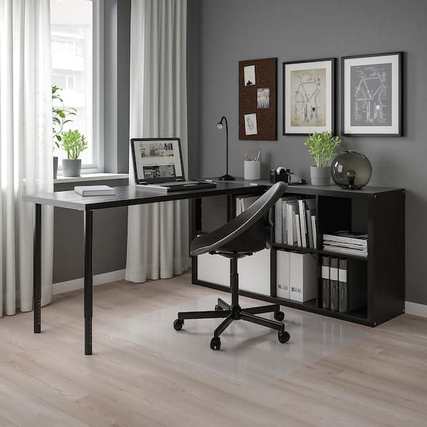 Ikea KALLAX / LAGKAPTEN Combination with desk, black/brown-black, 77x179x147 cm , 77x179x147 cm