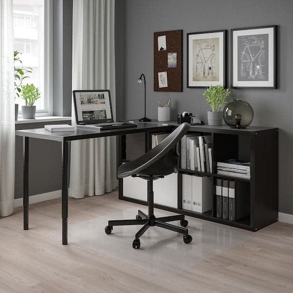 Ikea KALLAX / LAGKAPTEN Combination with desk, black/brown-black, 77x159x147 cm , 77x159x147 cm