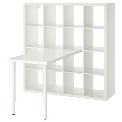 KALLAX / LINNMON - Desk combination, white, 147x139x147 cm - best price from Maltashopper.com 39481692
