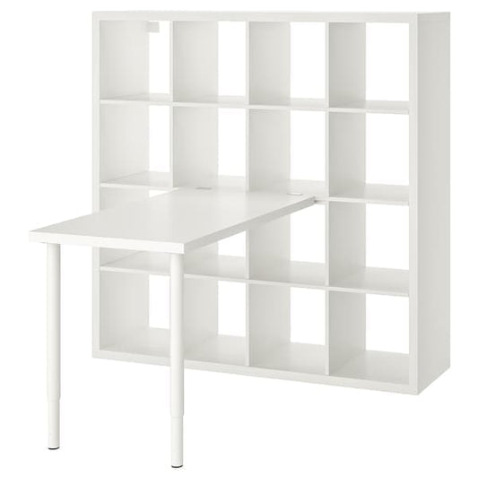 Ikea KALLAX / LINNMON - Desk combination, white, 147x139x147 cm