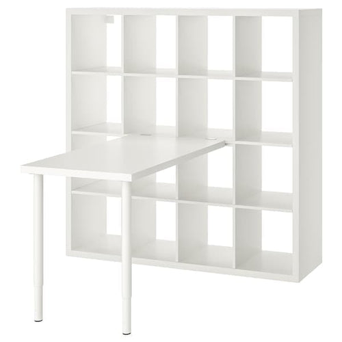 KALLAX / LINNMON - Desk combination, white, 147x139x147 cm