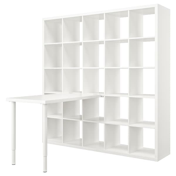 Ikea KALLAX / LINNMON - Desk combination, white, 182x139x182 cm