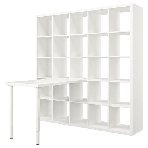 KALLAX / LINNMON - Desk combination, white, 182x139x182 cm