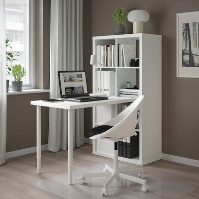 KALLAX / LINNMON - Desk combination, white, 77x139x147 cm - best price from Maltashopper.com 29481701