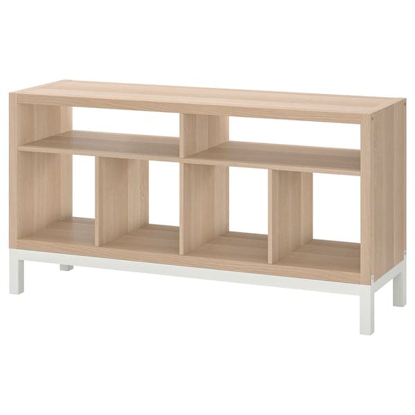 KALLAX - Tv bench with underframe, white stained oak effect, 147x39x78 cm - best price from Maltashopper.com 19552176