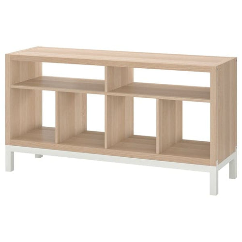 KALLAX - Tv bench with underframe, white stained oak effect, 147x39x78 cm