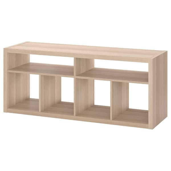 KALLAX - TV bench, white stained oak effect, 147x60 cm - best price from Maltashopper.com 80562096