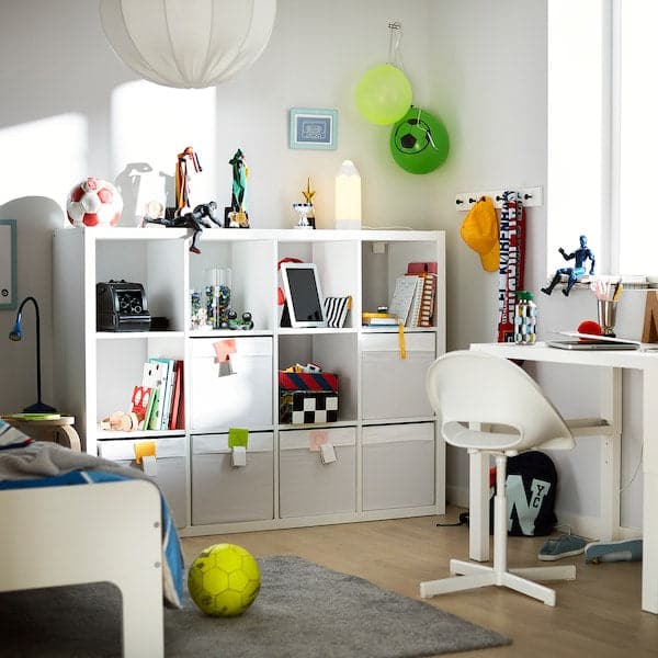 KALLAX Étagère avec support, blanc/blanc, 147x94 cm - IKEA