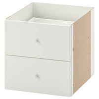 KALLAX - Shelving unit with 2 inserts, white, 42x147 cm - best price from Maltashopper.com 79278293