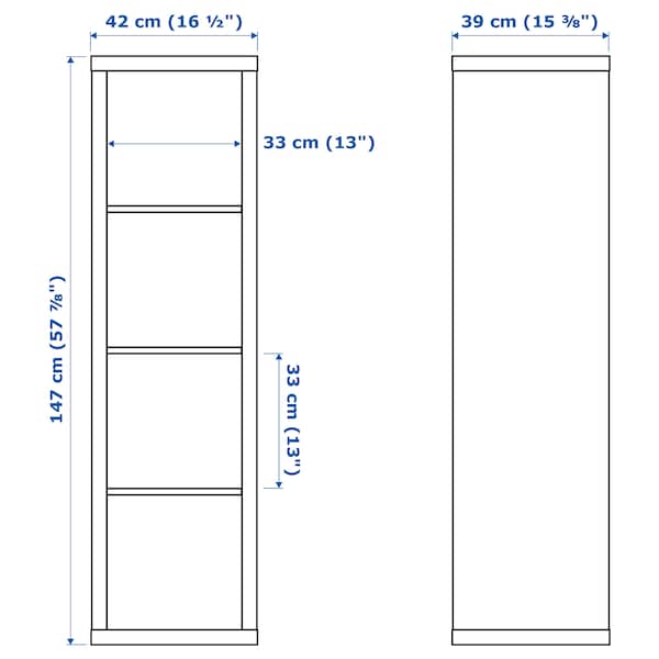 Ikea KALLAX - Shelving unit with 2 inserts, with 4 drawers/black-brown, 147x42 cm