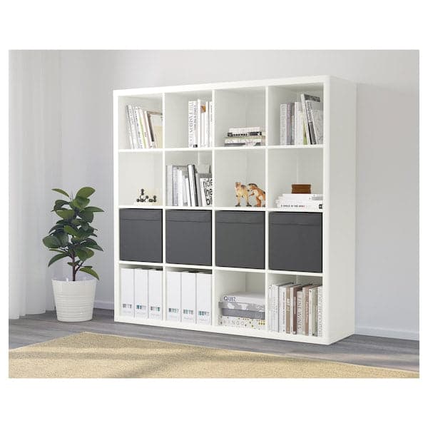 KALLAX - Shelving unit with 4 inserts, white, 147x147 cm - best price from Maltashopper.com 89030584