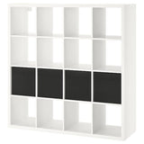 KALLAX shelving unit with 4 inserts, white, 147x147 cm