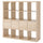 KALLAX - KALLAX Shelving unit with 4 inserts, white stained oak effect, 147x147 cm