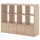 KALLAX - KALLAX Shelving unit with 4 inserts, white stained oak effect, 147x112 cm