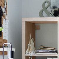 KALLAX - Shelving unit with 4 inserts, white stained oak effect, 147x147 cm - best price from Maltashopper.com 49197420