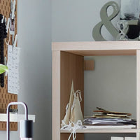 KALLAX - Shelving unit with 4 inserts, white stained oak effect, 147x112 cm - best price from Maltashopper.com 49278256