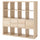 KALLAX - KALLAX Shelving unit with 4 inserts, white stained oak effect, 147x147 cm