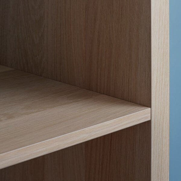 Ikea KALLAX - Shelving unit with 4 inserts, white stained oak effect, 147x147 cm