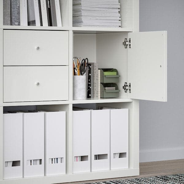 KALLAX - Shelving unit with 4 inserts, high-gloss/white, 147x147 cm - best price from Maltashopper.com 59278331