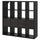 KALLAX - KALLAX Shelving unit with 4 inserts, black-brown, 147x147 cm