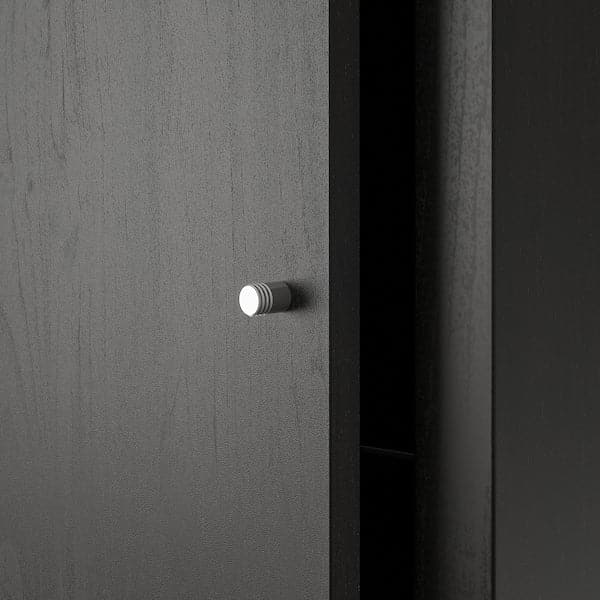 Ikea KALLAX - Shelving unit with 4 inserts, black-brown, 147x77 cm