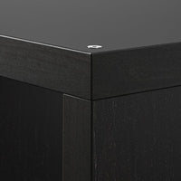 KALLAX - Shelving unit with 4 inserts, black-brown, 147x147 cm - best price from Maltashopper.com 09017483