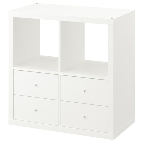 KALLAX - Shelving unit, with 4 drawers/white, 77x77 cm