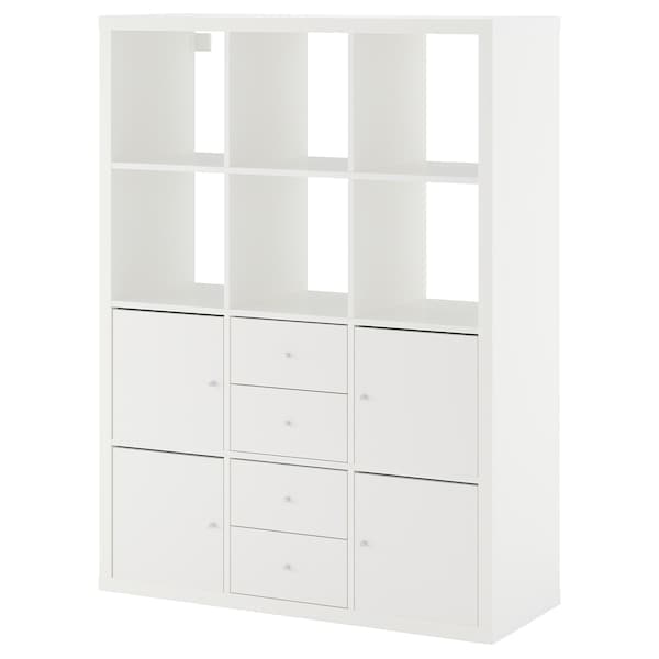 KALLAX - Shelving unit with 6 inserts, white, 112x147 cm - best price from Maltashopper.com 29278262