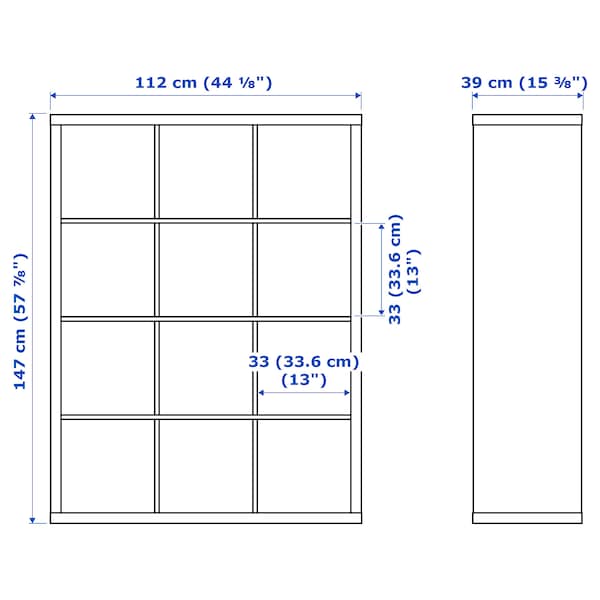 KALLAX - Shelving unit with 6 inserts, white stained oak effect, 112x147 cm - best price from Maltashopper.com 59278265