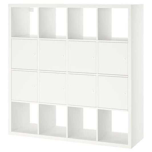 KALLAX - Shelving unit with 8 inserts, white, 147x147 cm - best price from Maltashopper.com 69017475
