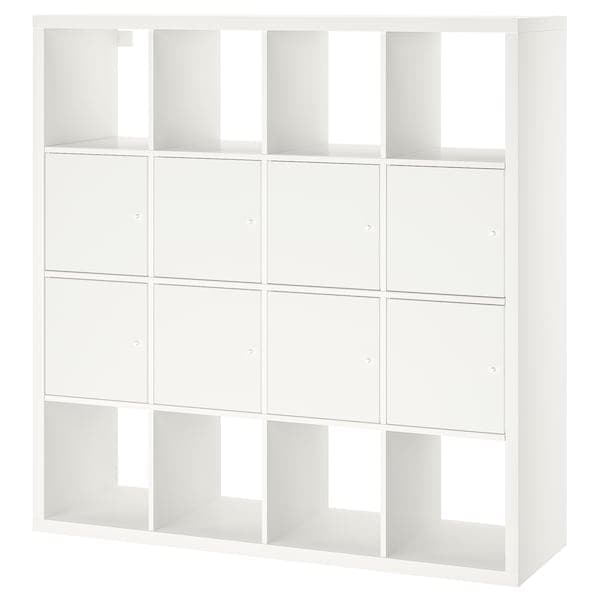 KALLAX - Shelving unit with 8 inserts, white, 147x147 cm