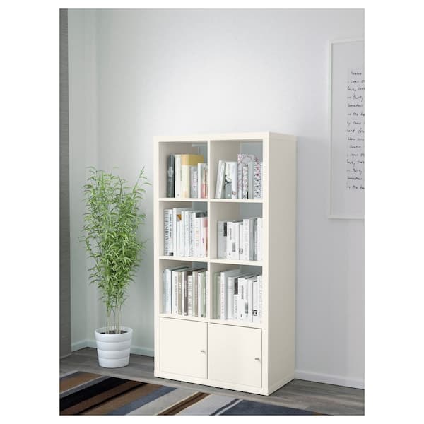 Ikea KALLAX - Shelving unit with doors, white, 77x147 cm
