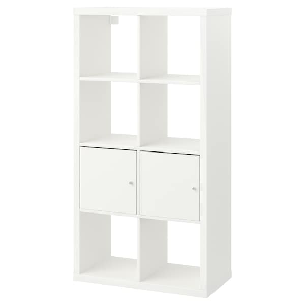 Ikea KALLAX - Shelving unit with doors, white, 77x147 cm
