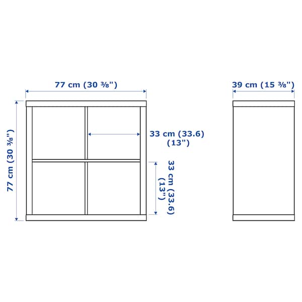 KALLAX - Shelving unit with doors, white stained oak effect, 77x77 cm - best price from Maltashopper.com 59197453